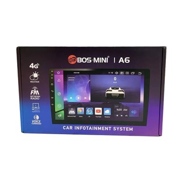 Автомагнитола BOS-MINI A6 (ANDROID 12) 9", 8-ядер., 2GB-ОЗУ, 32GB, 4G, голосов. управл. 