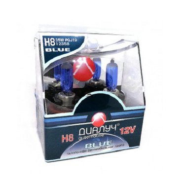 Лампа 12V Диал-Луч H8 35W BLUE DUO (Eurobox,2шт.) 1006