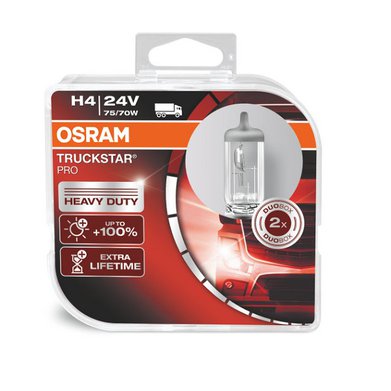 Фото Лампа 24V OSRAM H4 75/70w +100% TRUCSTAR PRO комплект 2шт 1296