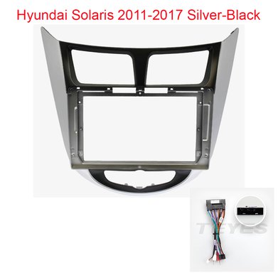 Фото Установочный к-т для штатной а/м 9" Hyundai Solaris 2011-2017 Silver-Black + проводка