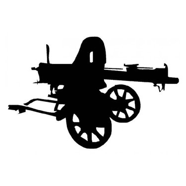 Наклейка "Пулемет Максим" белая/черная (19х16)