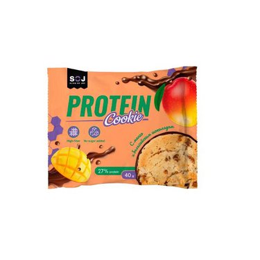 Печенье Protein Cookie со вкусом манго, покрытое шоколадом без добавления сахара 40г 521-130