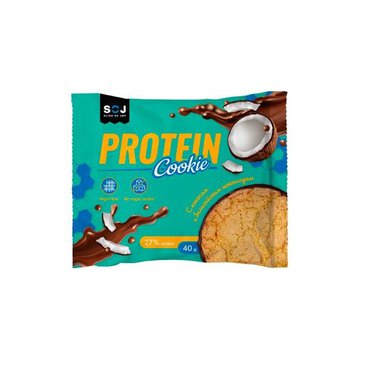 Печенье Protein Cookie с кокосом, покрытое шоколадом без добавления сахара 40г 521-178