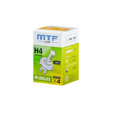 Лампа 12V MTF H4 65/55W Standart +30%