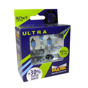 Лампа МАЯК ULTRA H27 12V 27W/1  SUPER WHITE +30%