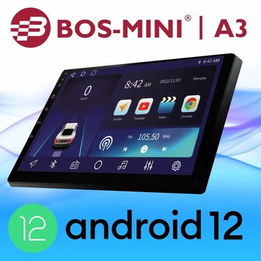 Автомагнитола BOS-MINI A3 Pro (ANDROID 12) 9", 4-ядер., 2GB-ОЗУ, 32GB