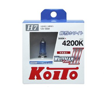 Лампа 12V Koito Whitebeam H7 55W (100W) 4200K 2шт P0755W