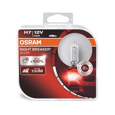 Лампа 12V OSRAM H4 (60/55 ) NIGHT BREAKER +150% (Eurobox,2шт.)