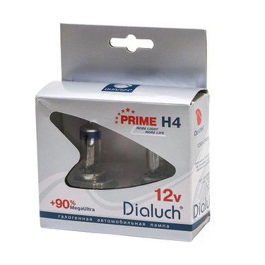 Лампа 12V Диал-Луч H4 60/55W +90% PRIME (Eurobox,2шт.) 2191