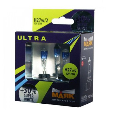 Лампа МАЯК ULTRA H27 12V 27W/2 SUPER WHITE +30%
