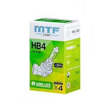 Лампа 12V MTF HB4 65W (9006) Standart +30%