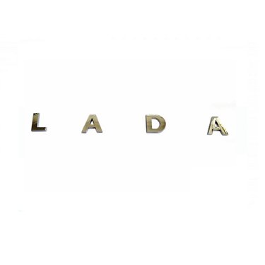 Надпись LADA на трафарете (хром)