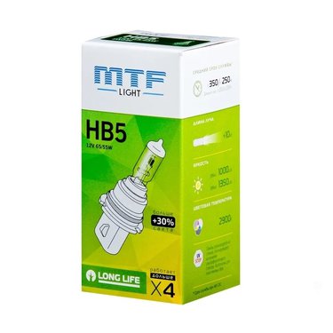 Лампа 12V MTF HB5 65/55W Standart +30%