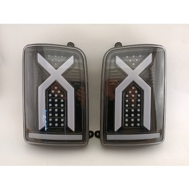 Фото Задний LED фонарь комплект 2шт для NIVA 4x4 черный (габарит/стоп/поворотник/задний ход) X образн.