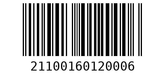 Штрихкод 21100160120000