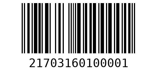 Штрихкод 21703160100001