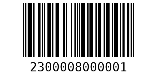 Штрихкод 2300008000001