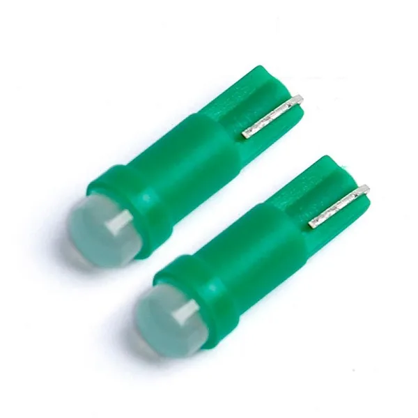 Лампа диодная 12V T5 1,2W щиток прибор. (зеленая) 1366