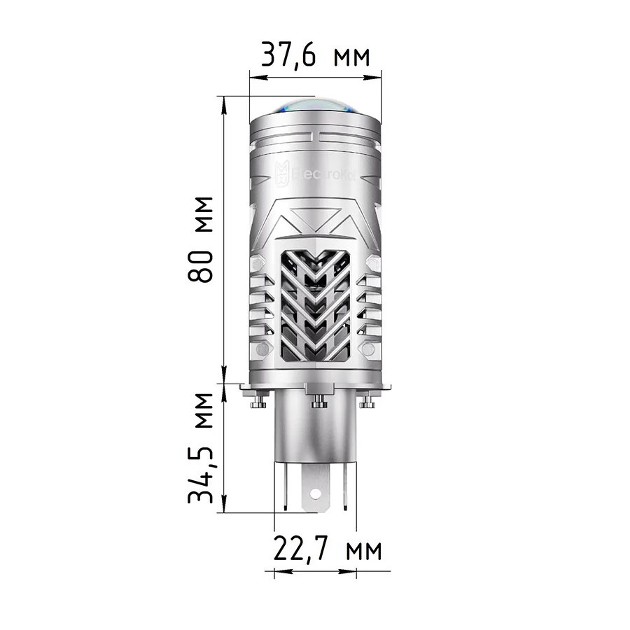 LED мини линзы ElectroKot S30 12V H4 6000K к-т 2шт