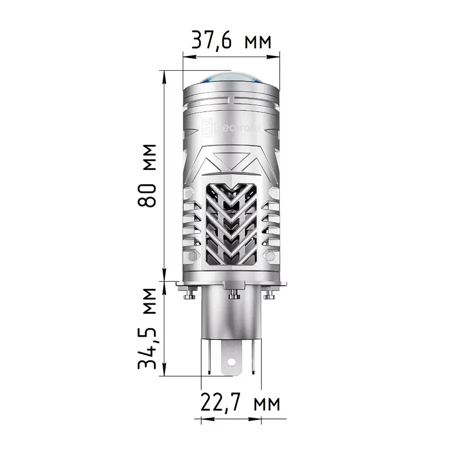 LED мини линзы ElectroKot S30 12V H4 6000K к-т 2шт
