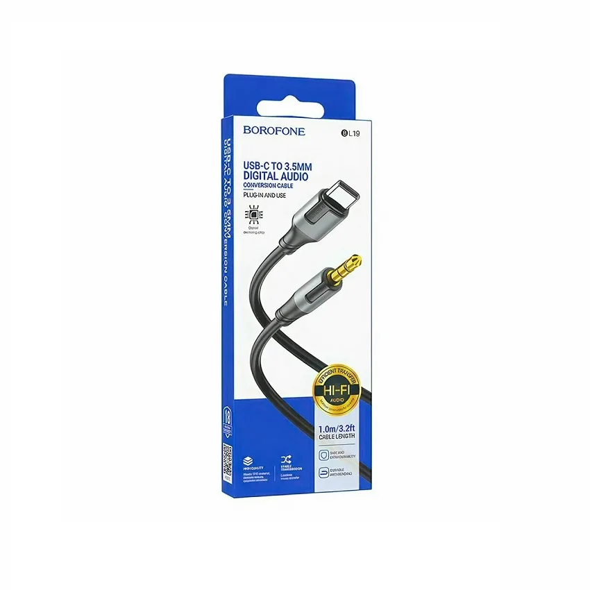 Провод 3.5 jack-Type C (AUX) BOROFONE BL19