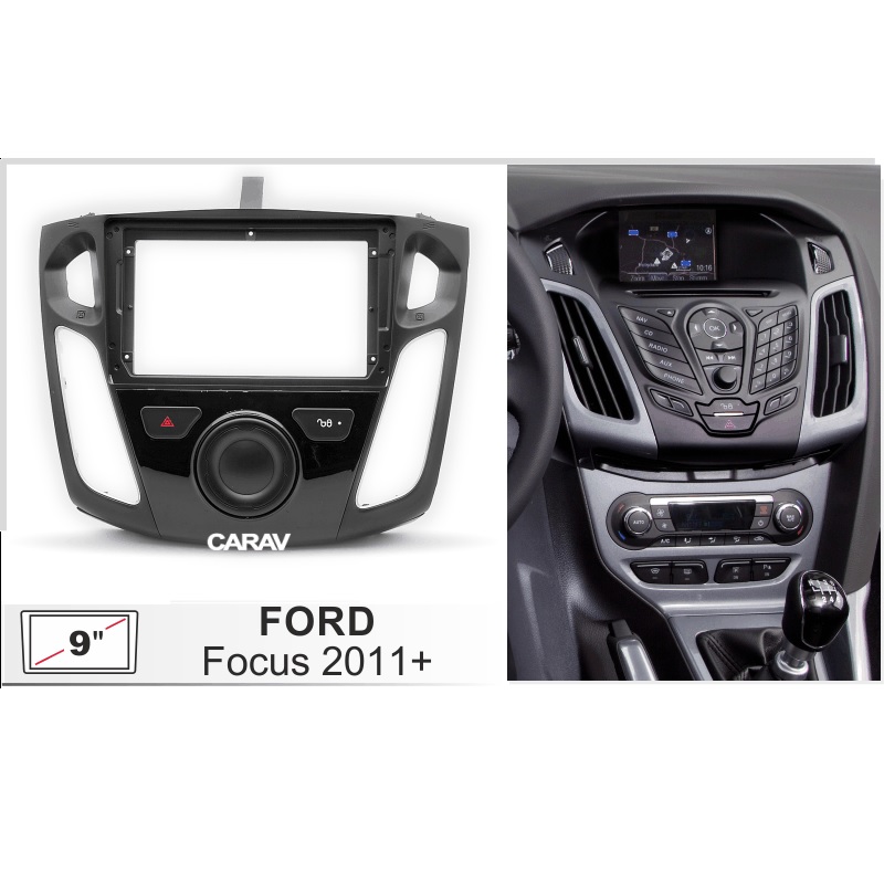 Установочный к-т для штатной а/м 9" Ford Focus III Mk3 2011-2019 (Black)+ проводка CAN