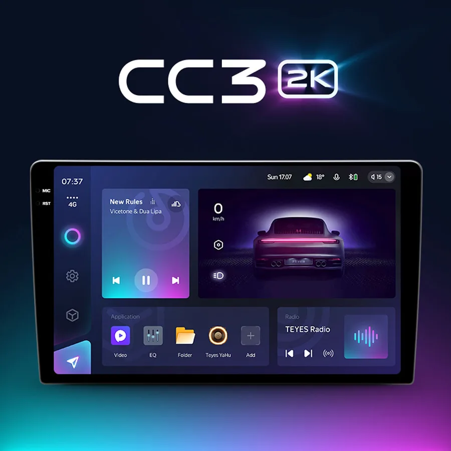Автомагнитола TEYES CC3 2K (ANDROID 10) 10", 8-ядер. 4GB-ОЗУ, 64GB, 4G
