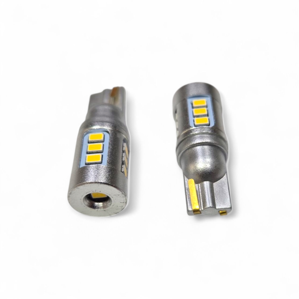 Лампа диодная 12-24V W5W б/ц T10-3020-13SMD с обманкой (метал) WHITE