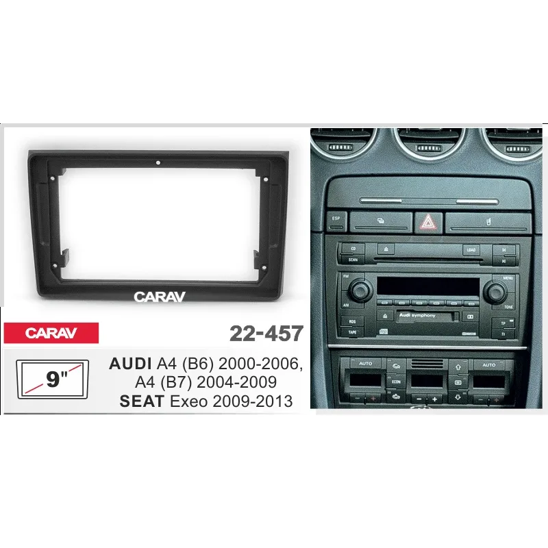 Рамка 9" CARAV 22-457 AUDI A4 2000-2006(B6), A4 2004-2009(B7)