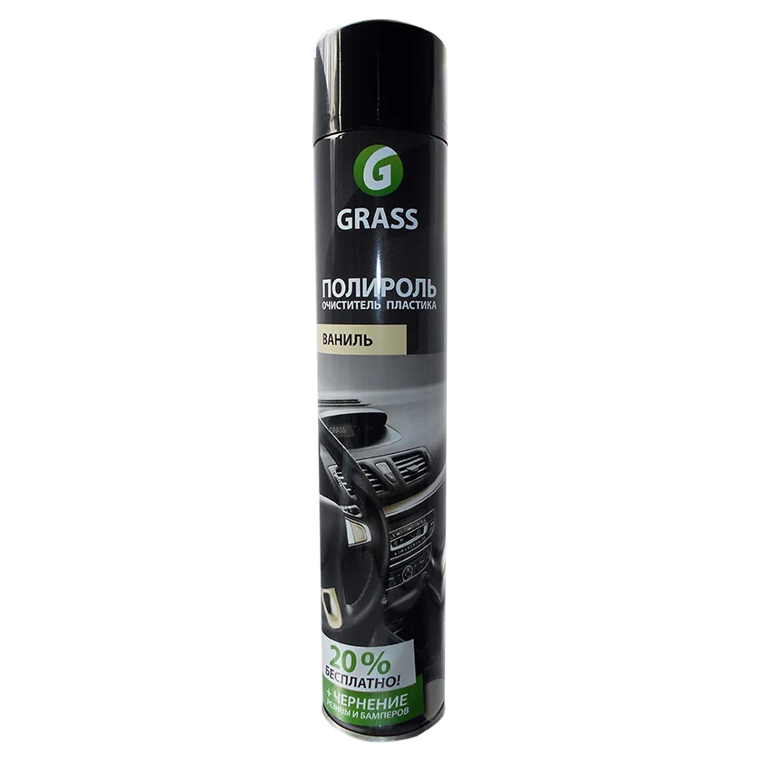 GraSS Полироль-очиститель пластика "Dashboard Cleaner" ваниль (аэрозоль 750 мл) 120107-4