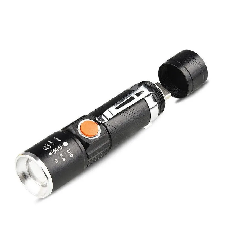 Фонарик zoom (USB) H328 T6 (карманный)