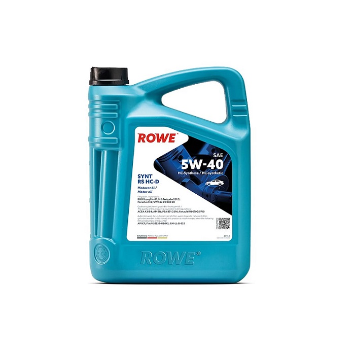 Масло моторное ROWE Hightec SYNT RS HC-D 5w40 A3/B4 5л