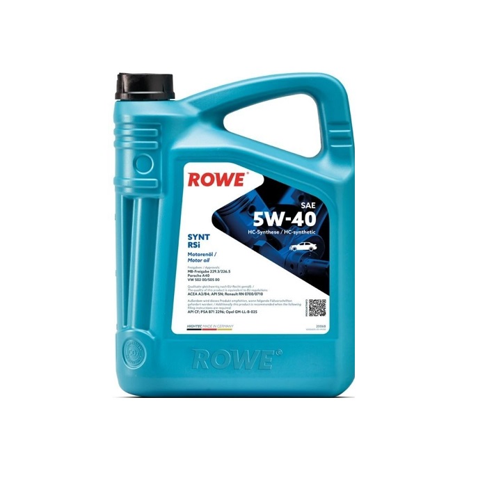 Масло моторное ROWE Hightec SYNT RSI 5w40 A3/B4,SN/CF 4л