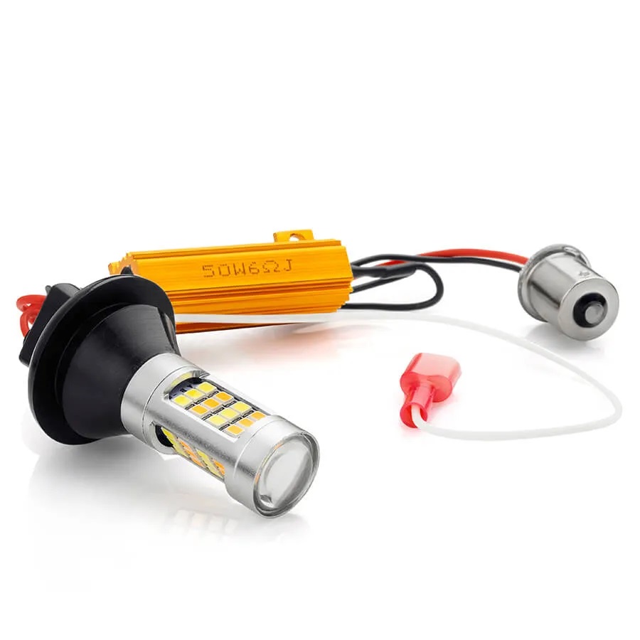 Ходовые огни в поворотники 2 в 1 цоколь 1156 PY21W BAU15S 42 LED 2835 - 2 шт
