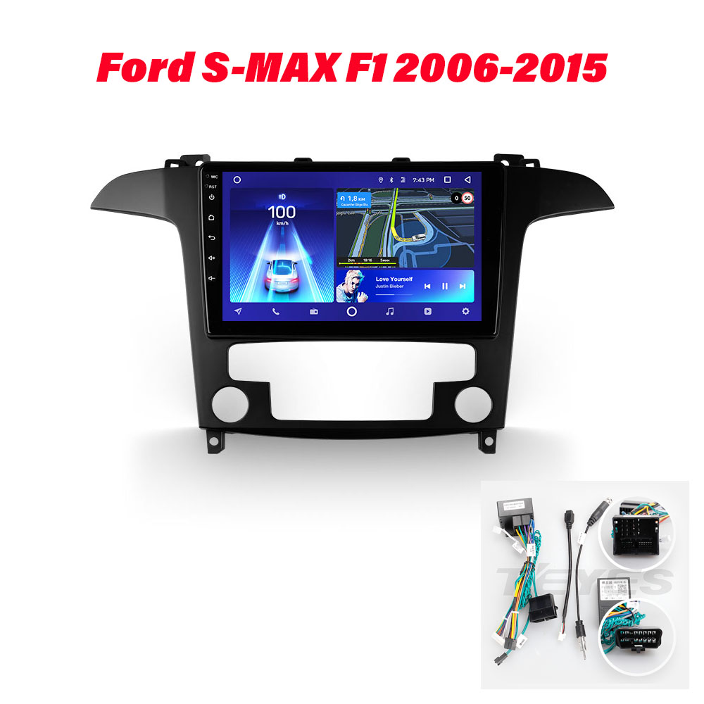 Установочный к-т для штатной а/м 9" Ford S-MAX F1 2006-2015 + проводка CAN
