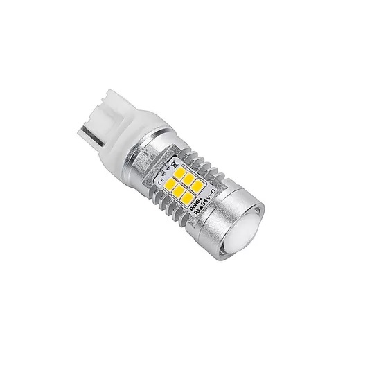 Лампа диодная 12V W21W б/ц-T20 18SMD (1690) T-series биполярная+белая к-т. 2шт.