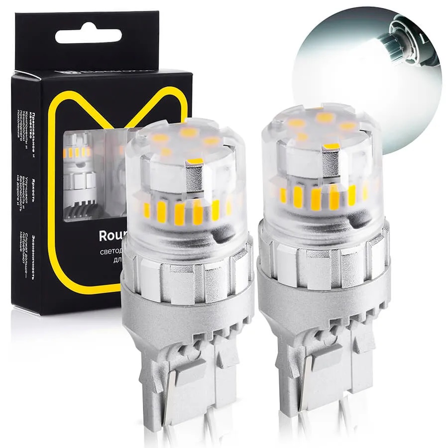 Лампа диодная ElectroKot 12V W21W б/ц 24SMD Atomic биполярная+белая кт. 2шт