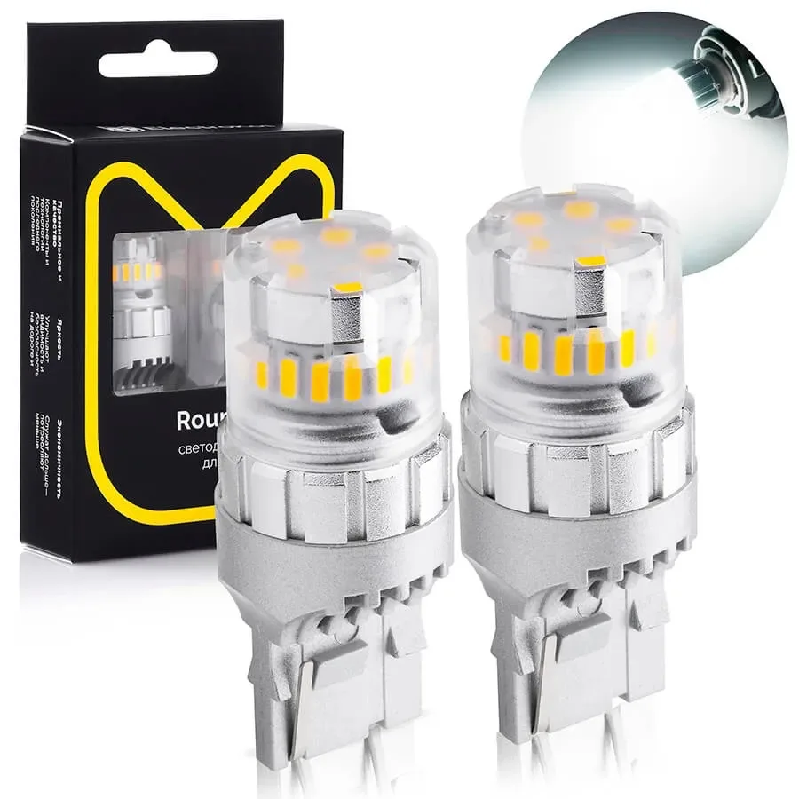 Лампа диодная ElectroKot 12V W21W б/ц 24SMD Atomic биполярная+белая кт. 2шт