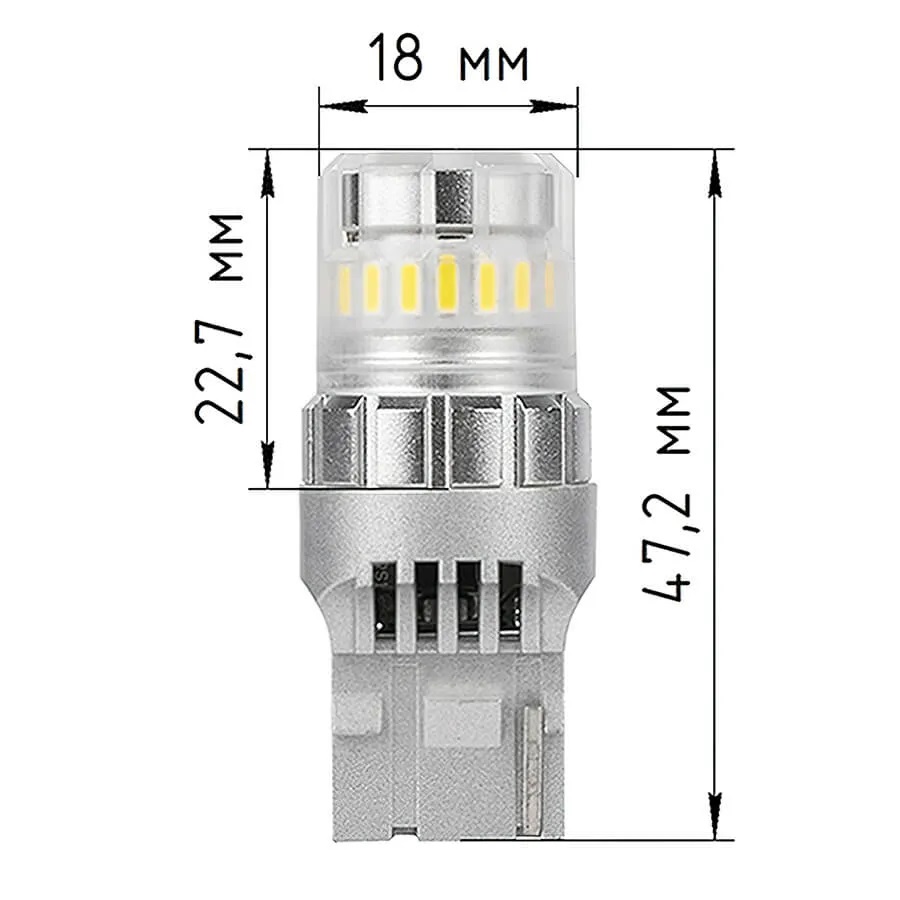 Лампа диодная ElectroKot 12V W21W б/ц 24SMD Atomic биполярная+белая кт. 2шт