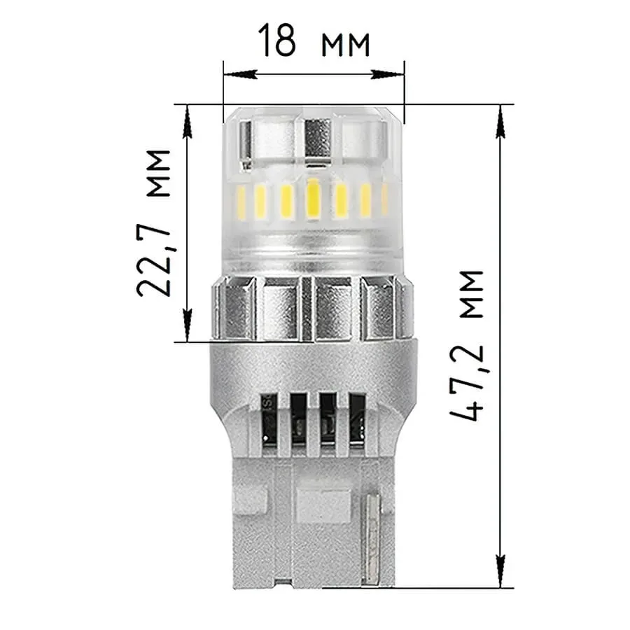 Лампа диодная ElectroKot 12V W21W б/ц 24SMD Atomic биполярная+белая кт. 2шт