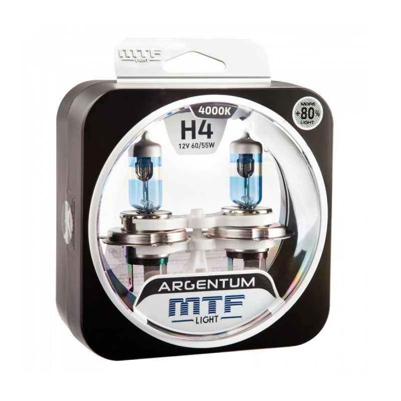 Лампа 12V MTF H4 60/55W Argentum+80% (Eurobox,2шт.)