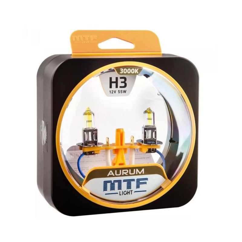 Лампа 12V MTF H3 55W Aurum (Eurobox,2шт.)