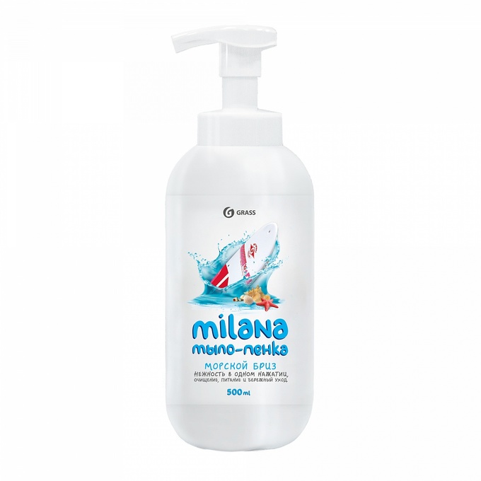 GraSS Жидкое мыло MILANA Мыло-Пенка мор. бриз 500мл 125333
