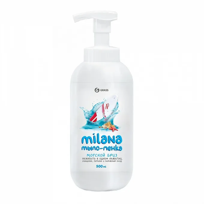 GraSS Жидкое мыло MILANA Мыло-Пенка мор. бриз 500мл 125333