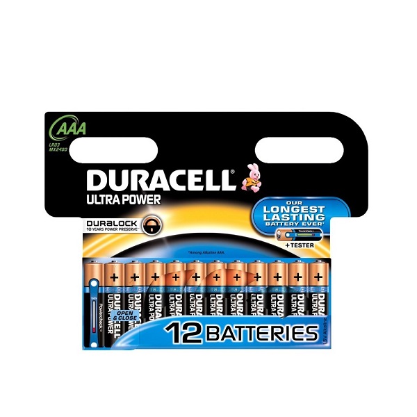 Батарейка Duracell UltraPower AAA LR03 алкалин. уп-12 1шт