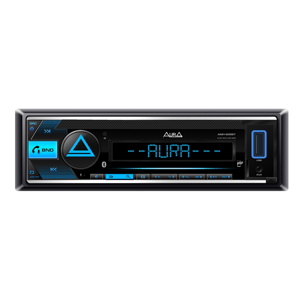 А/м AURA  AMH-605 BT 4x50Bт RGB Подсветка, 3RCA