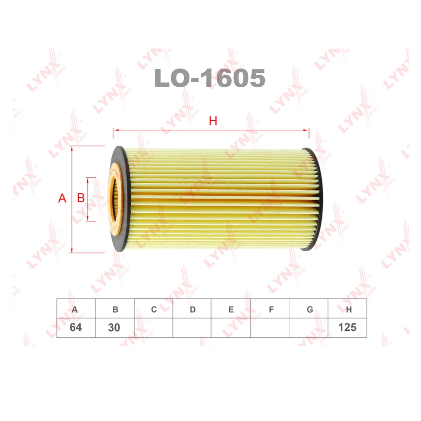 Фильтр масляный LYNXauto LO1605 AUDI  (HU719/6X)