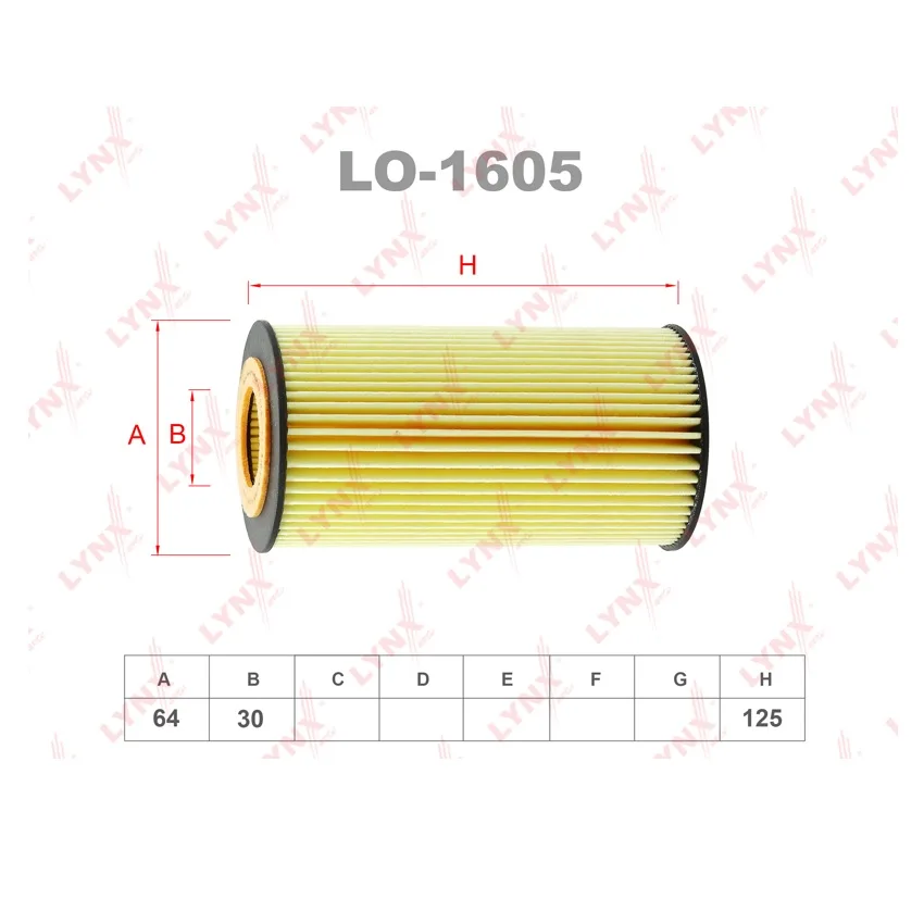 Фильтр масляный LYNXauto LO1605 AUDI  (HU719/6X)