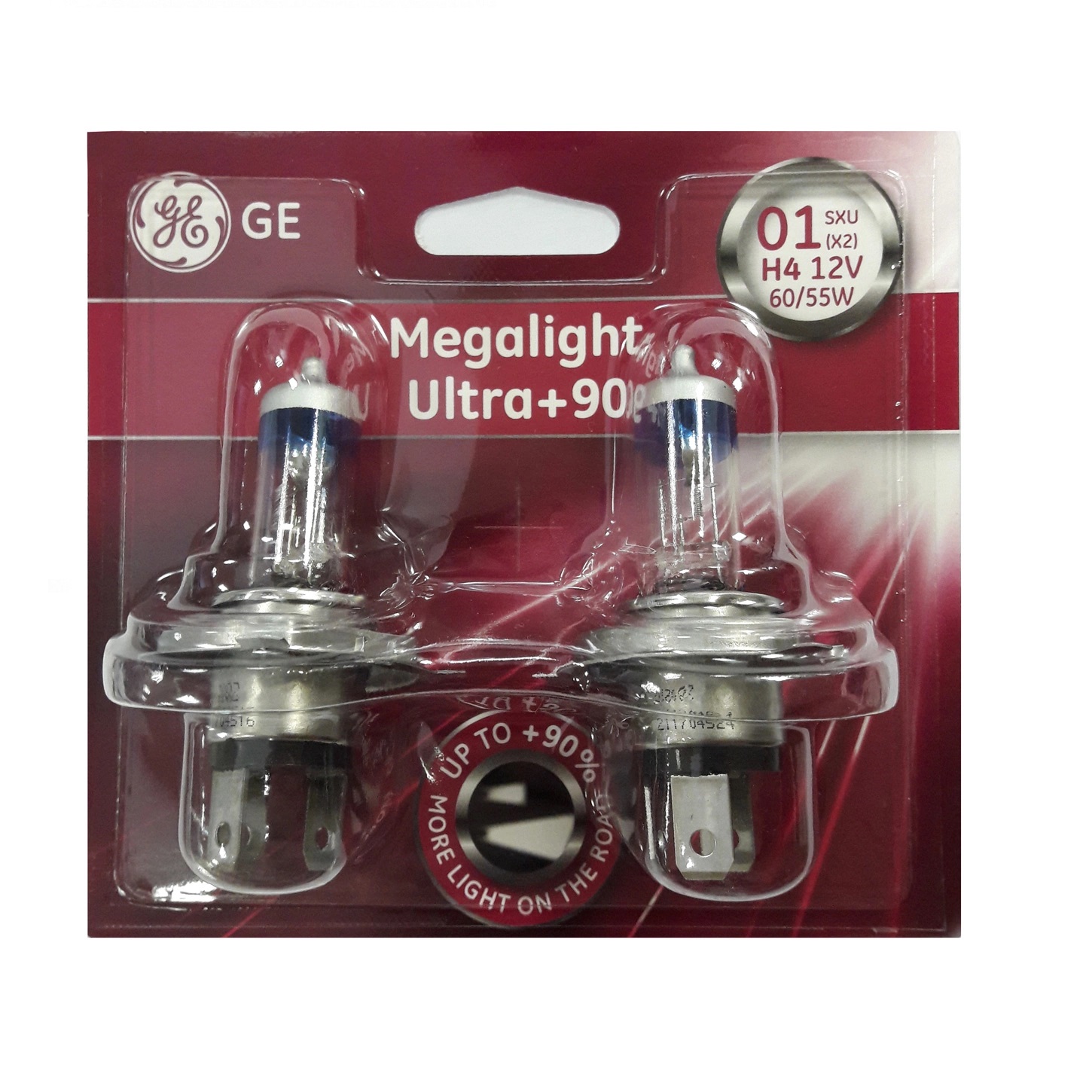 Лампа 12V GE H4 60/55W +90% Mega Light Ultra (Eurobox,2шт.) 1125