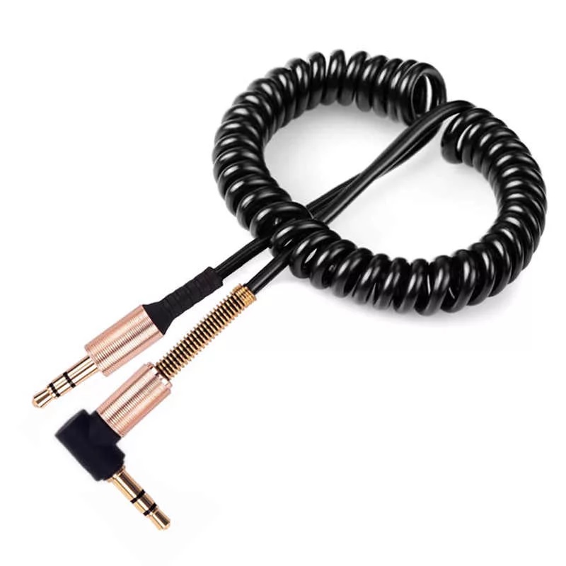 Провод 3.5 jack-jack (AUX) витой, угловой 1.5м